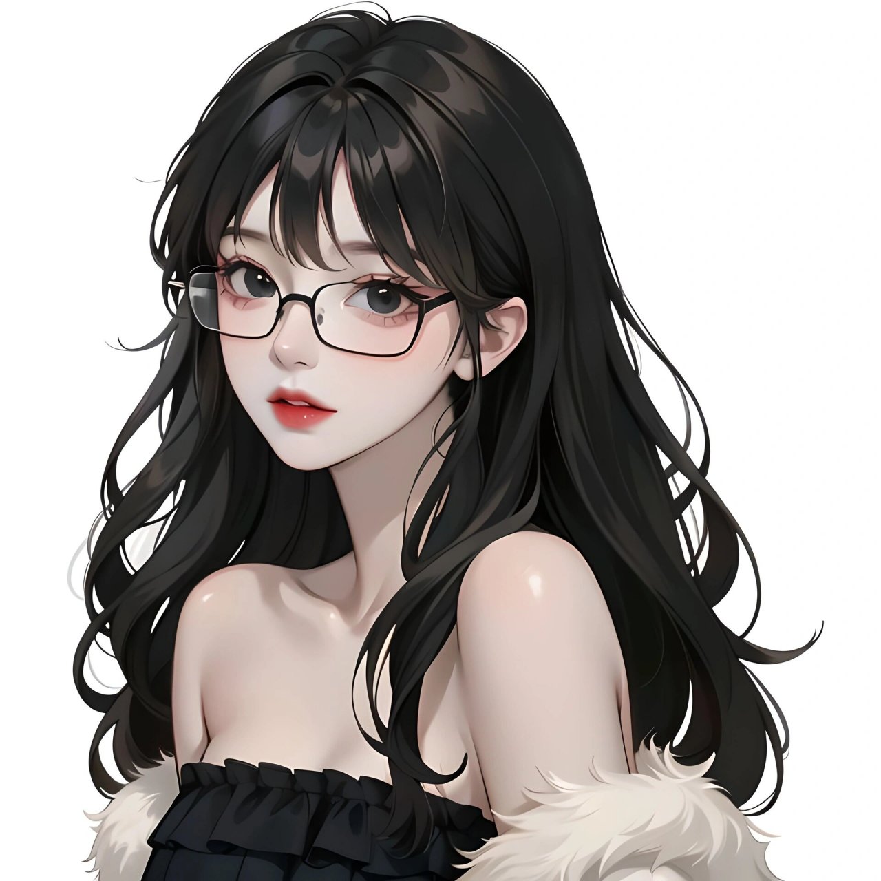 纯欲天花板|戴眼镜的女生头像分享