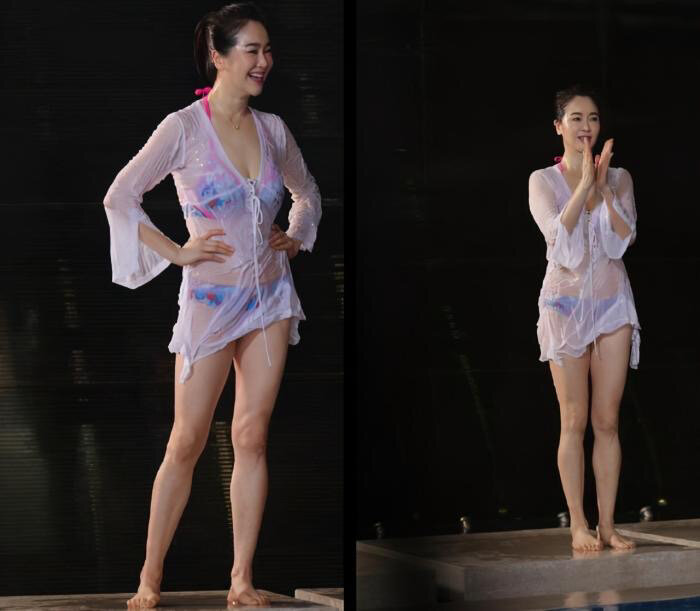 42岁左小青穿比基尼下水照曝光,状态极佳