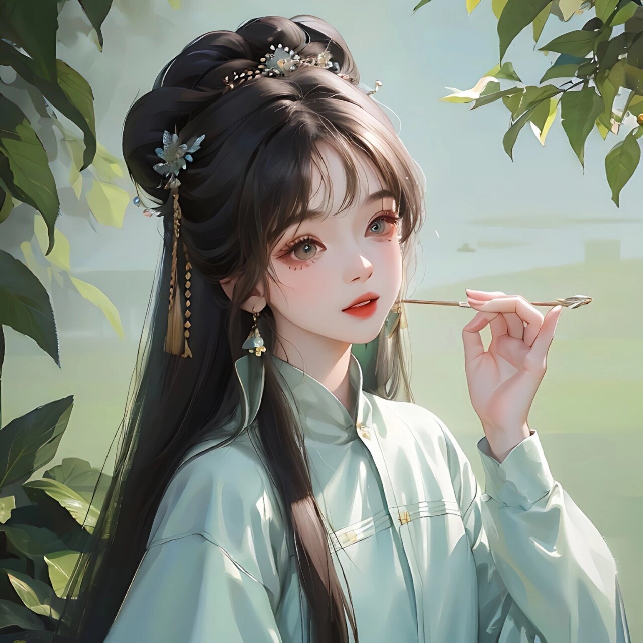 古风女生头像95 青丝蘸白雪,来路生云烟 青衫烟雨客,似是故人来.