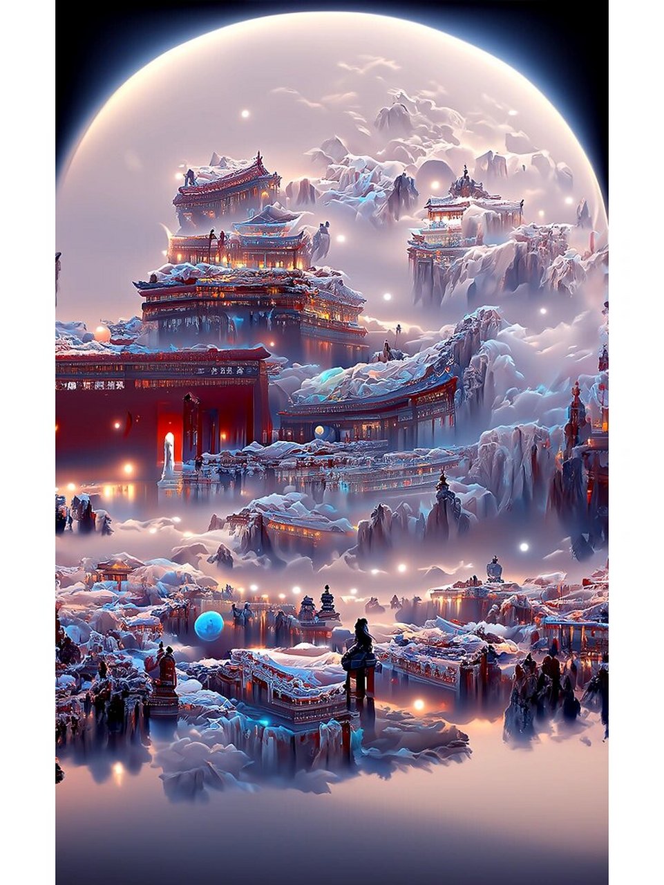 绝美云顶天宫图 昨晚梦见这绝美云顶天宫,今日画之#仙境# #云顶天宫