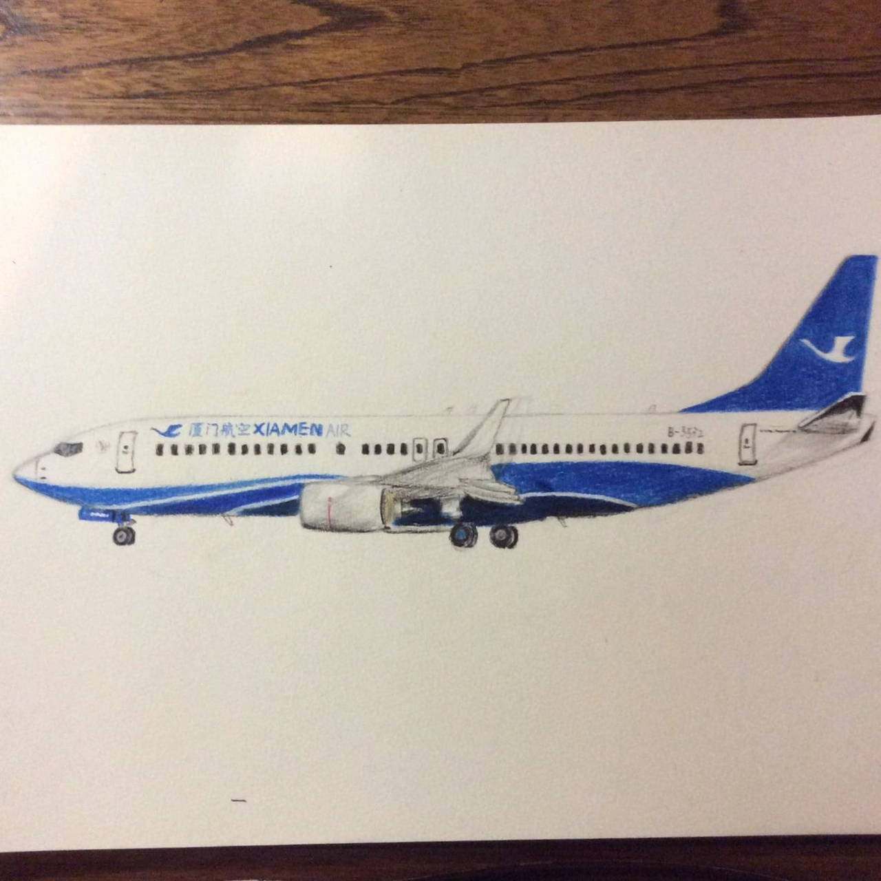 画一架厦门航空的737 画一架厦门航空的737