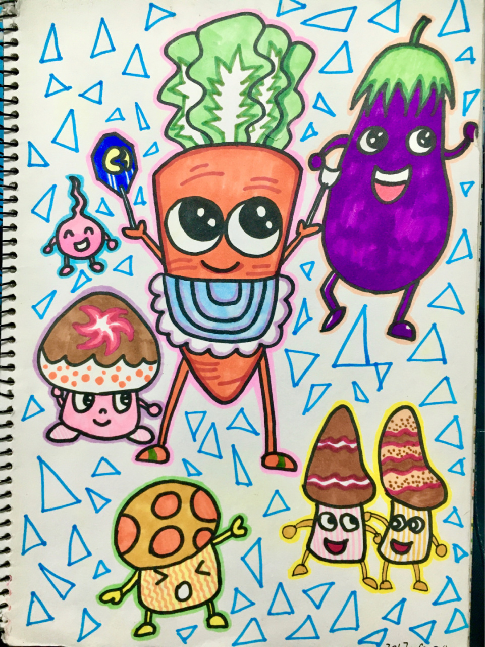 【蔬菜小伙伴02】马克笔手绘儿童画卡通画备课 会陆续更新一些平时