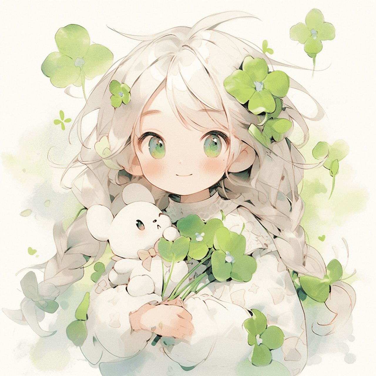 幸运少女92四叶草小清新头像