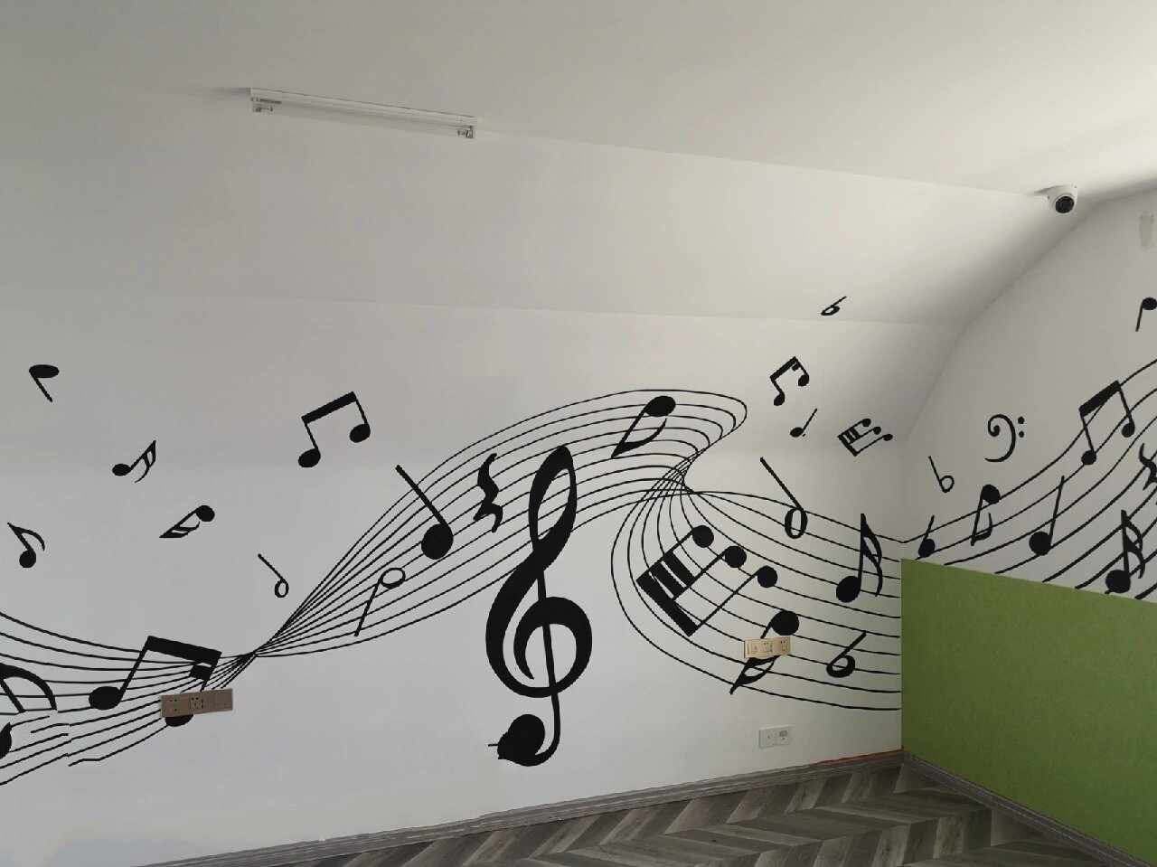 220 墙体彩绘 手绘 音符壁画 墙绘 涂鸦