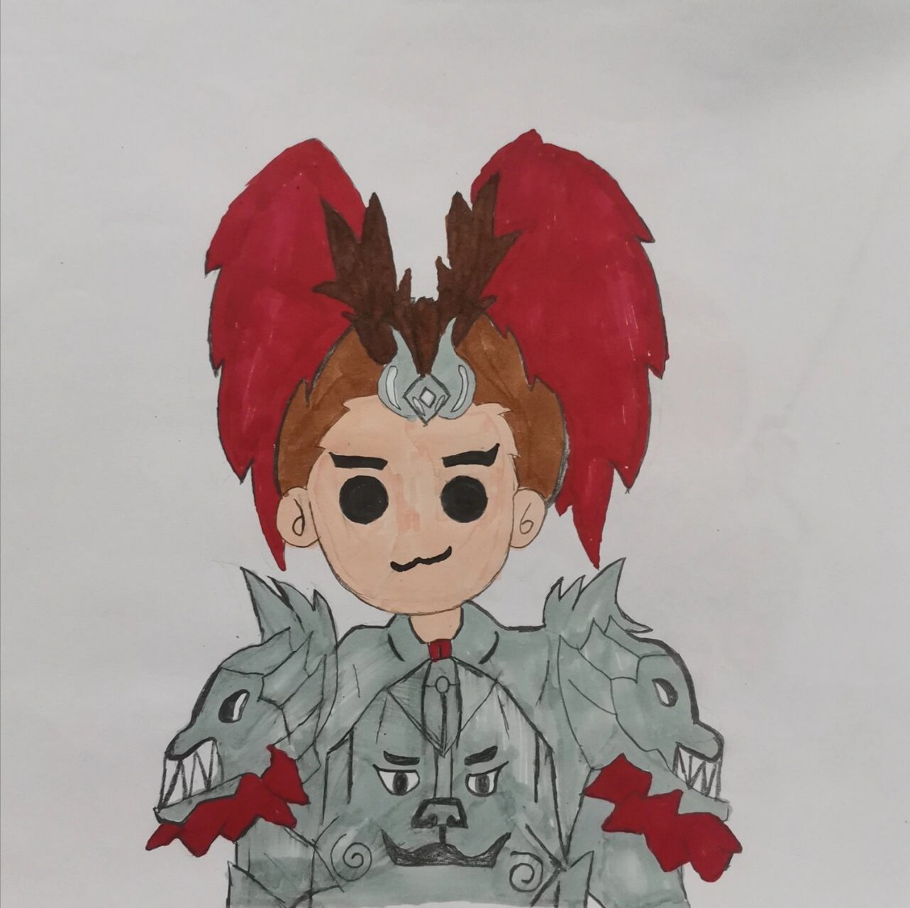 吕布卡通简笔画 闲时来个吕布简笔画