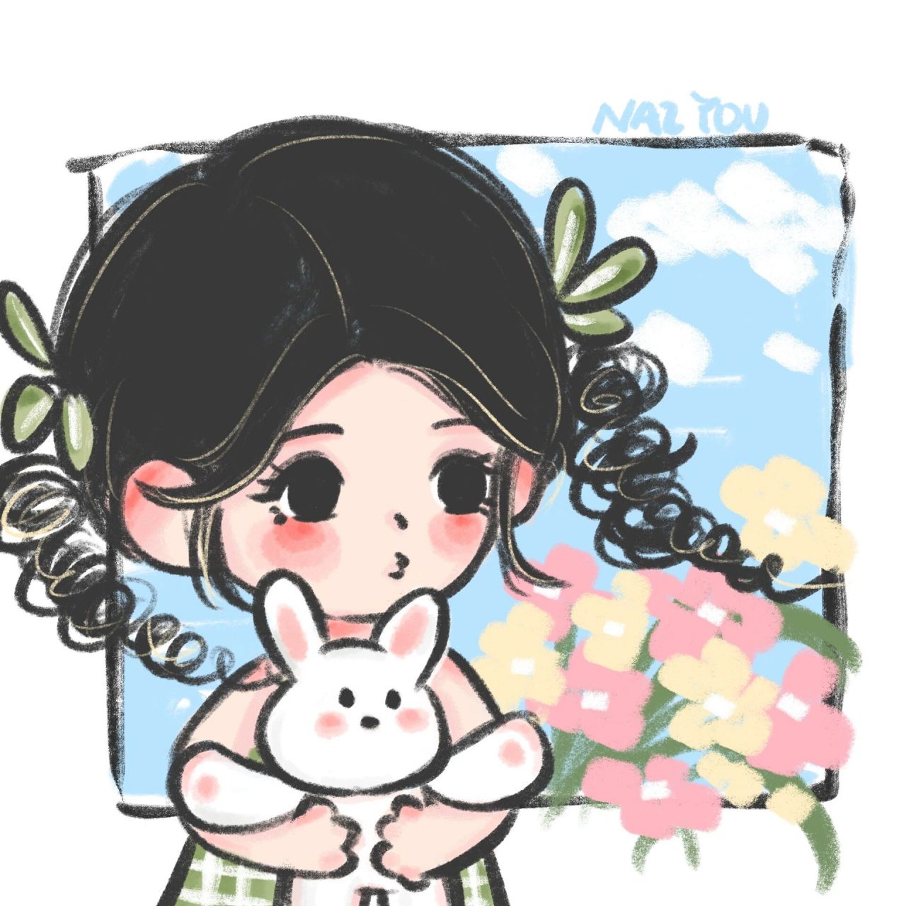 原创头像|兔子92和小熊93 自从出了六宫格头像之后发现大家很喜欢