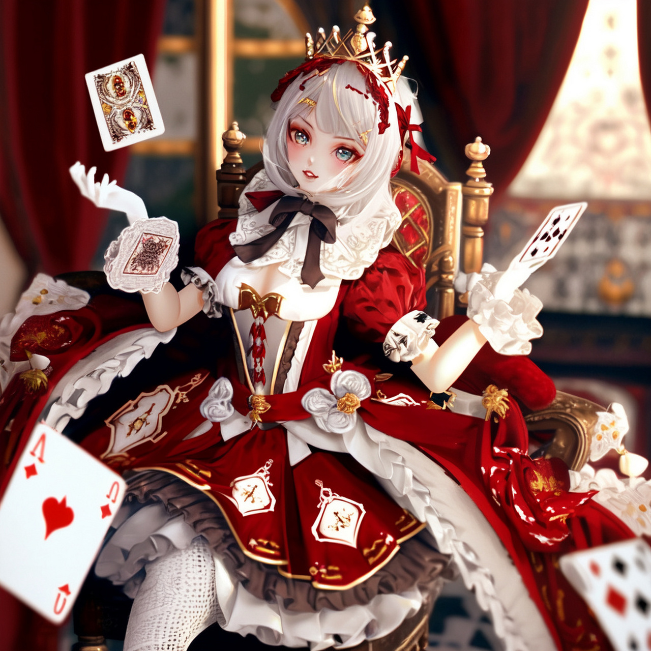 服装设计100题之红皇后娃娃 爱丽丝重新设计了,红皇后当然应该再做