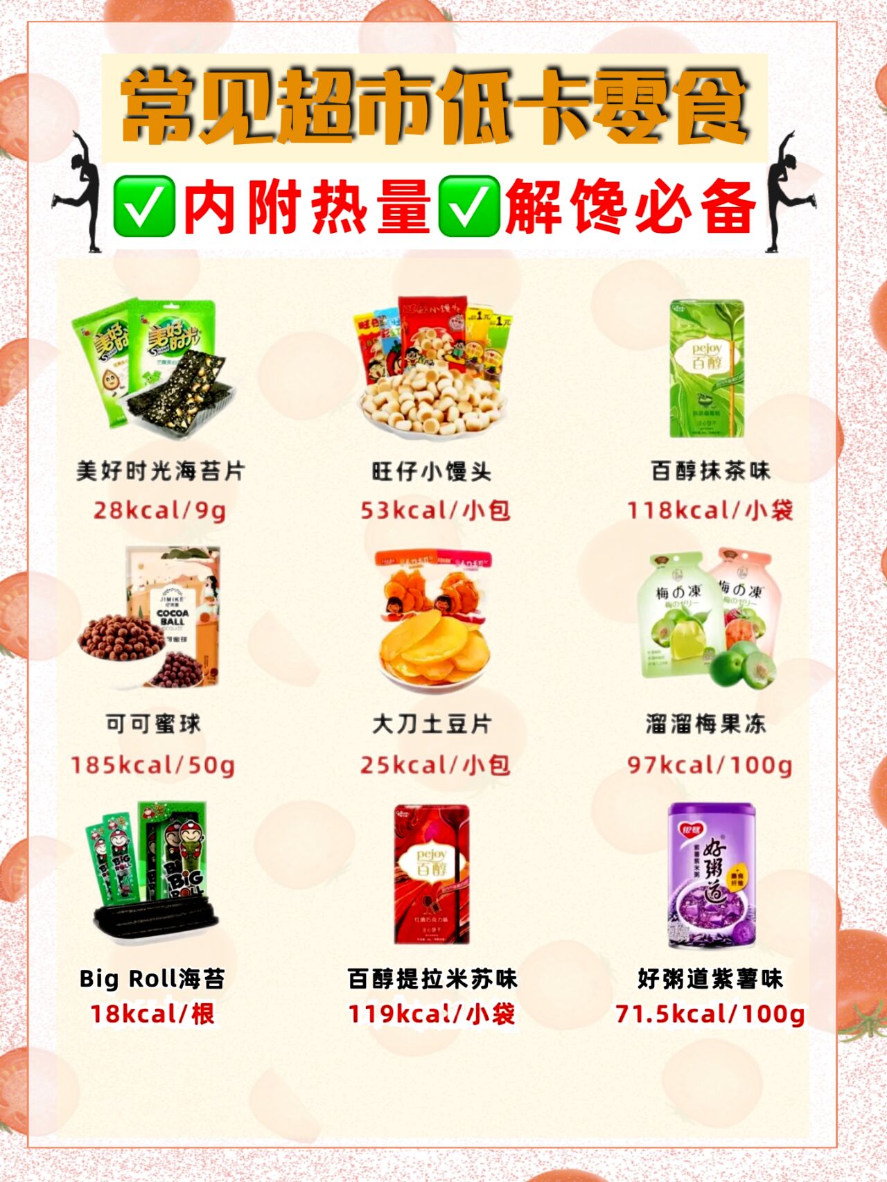 97越吃越瘦36款超市常见低卡零食,藏7515 36款超市低卡零食合集