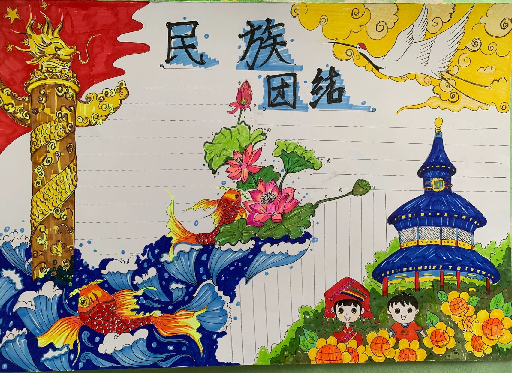 民族团结手抄报