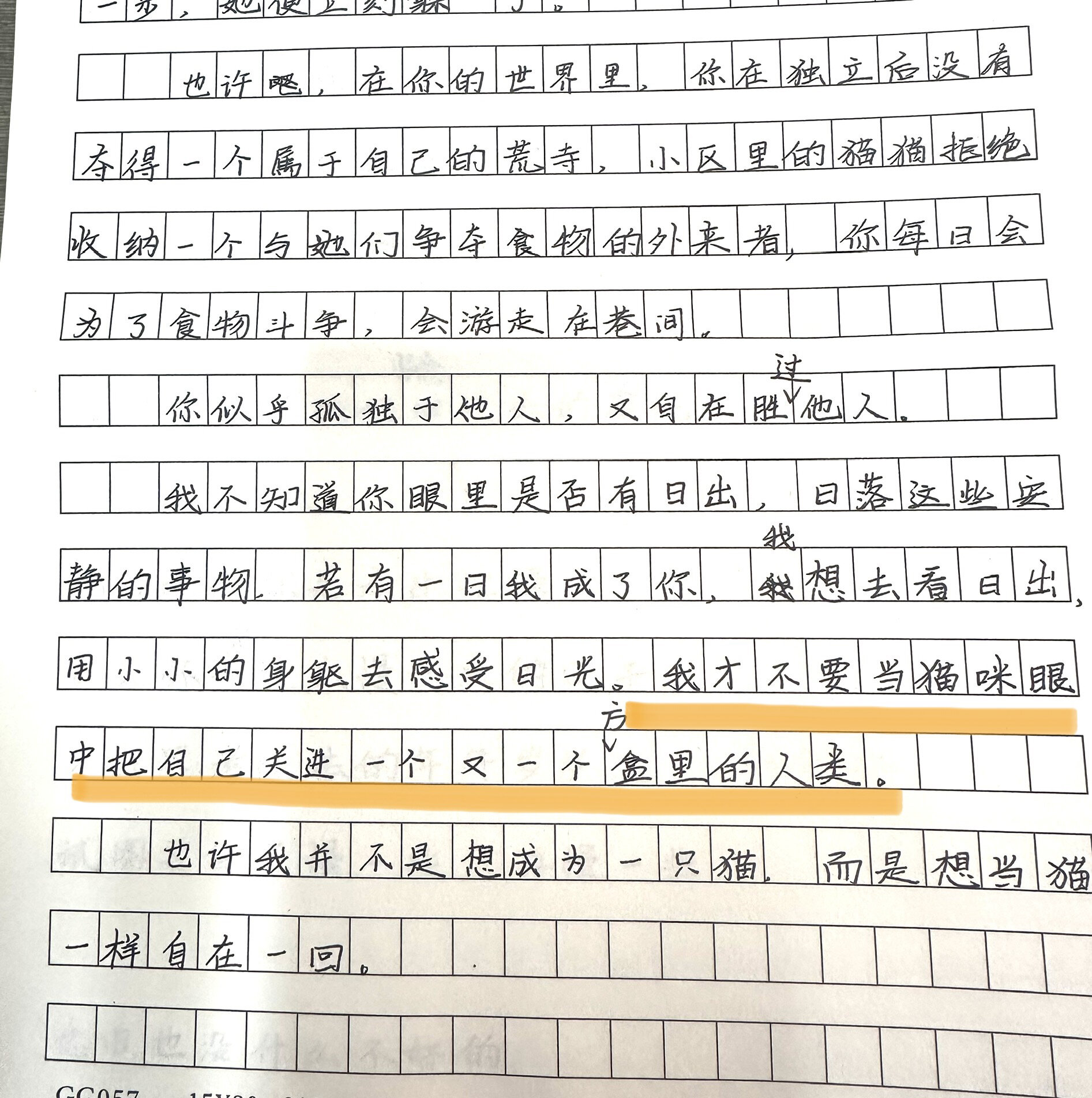 学生随笔/ "我想借你的眼睛看一天日出"