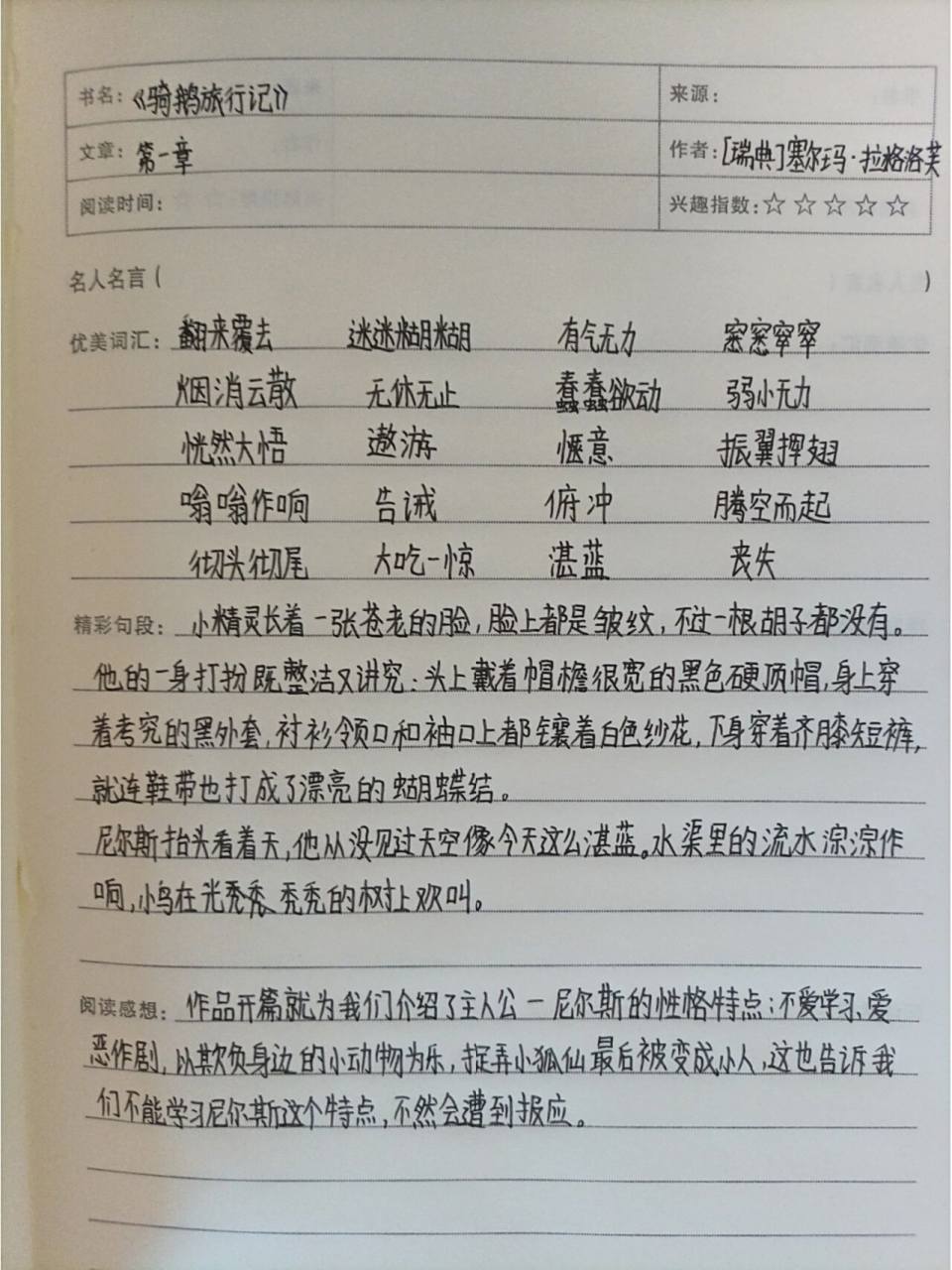 骑鹅旅行记读书笔记第一章 我来啦,最近就先更骑鹅旅行记啦