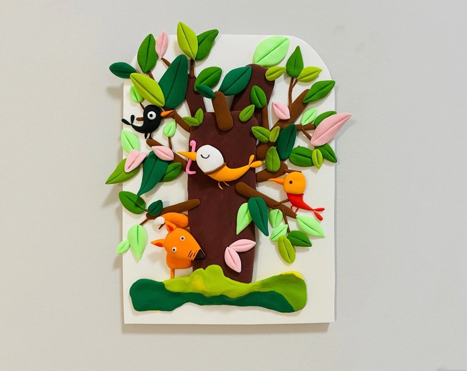 超轻粘土画 动物的家 动物 植物 鸟儿 狐狸 今天选了绘本《动物的家》