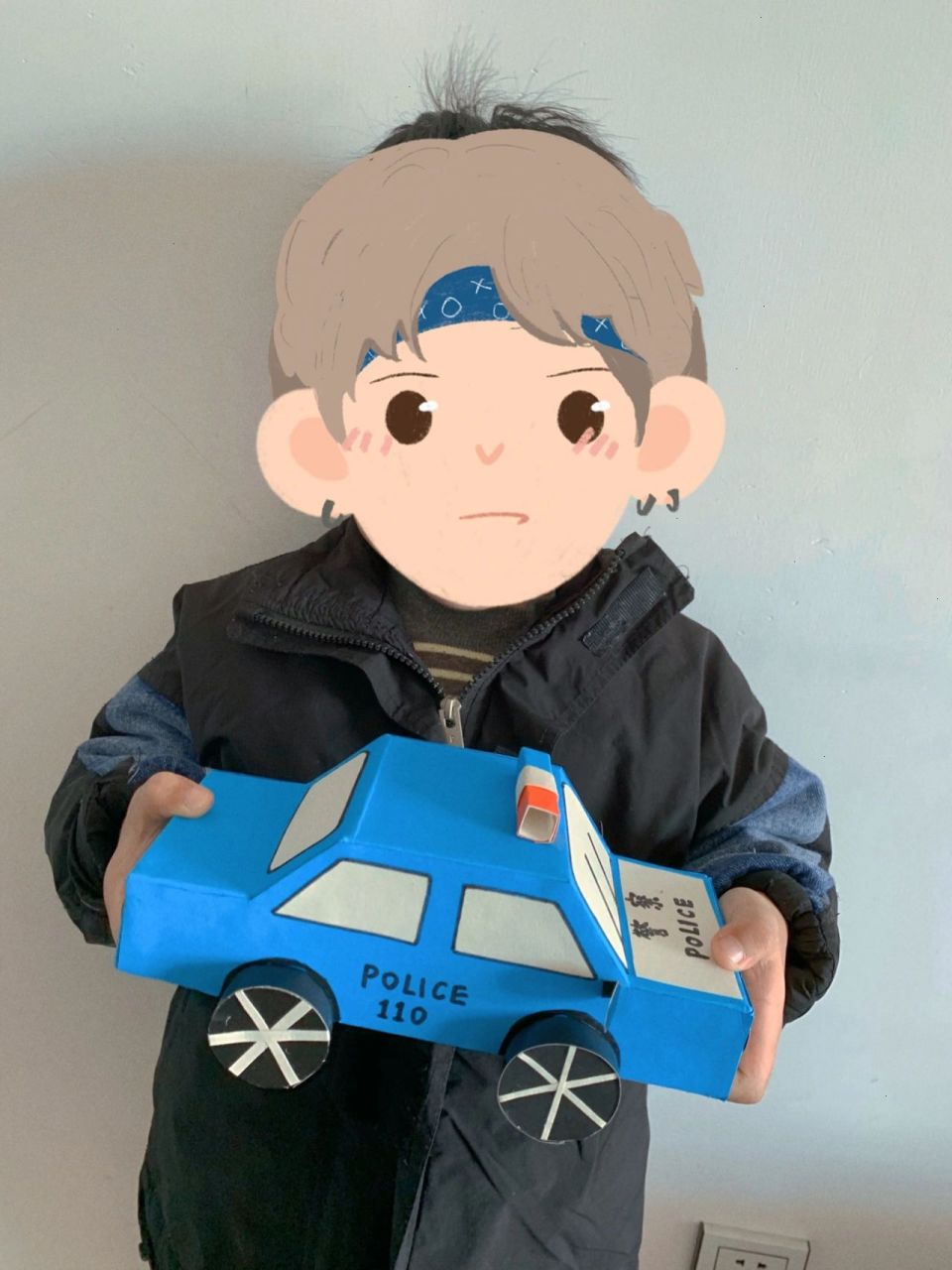 幼儿园手工作业警车03