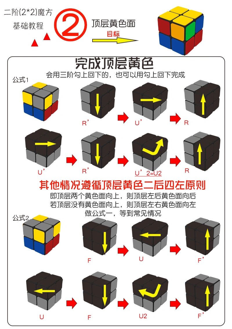 二阶魔方拼装教程图片