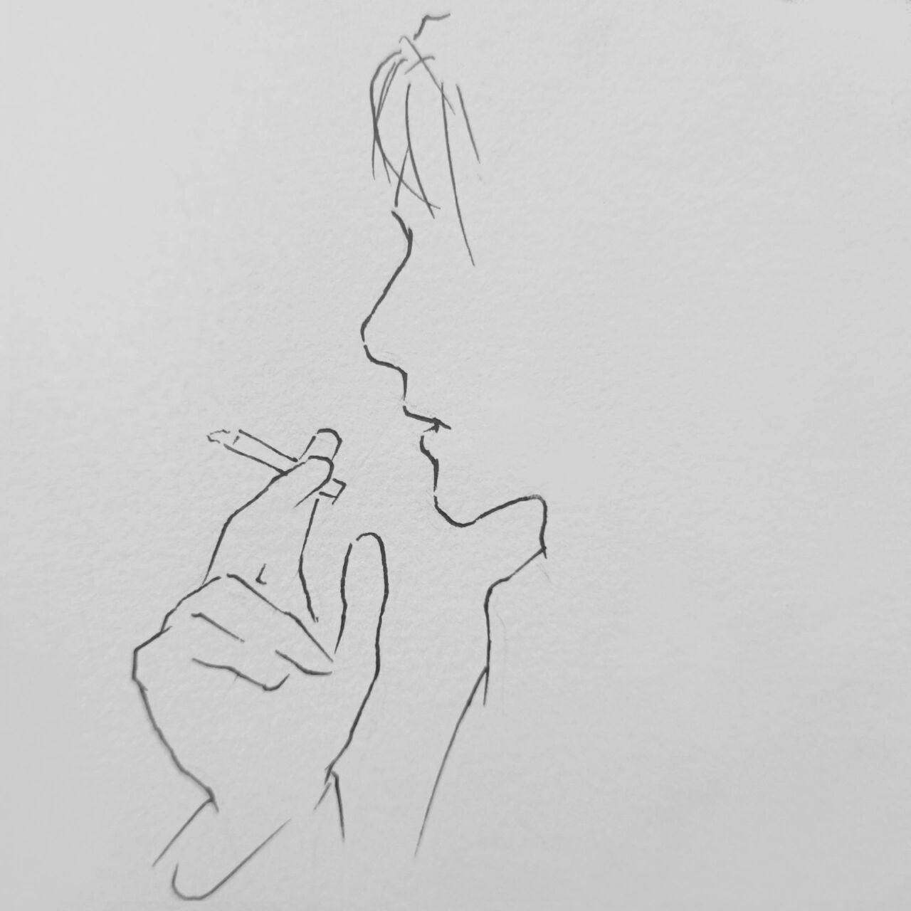抽烟简笔画图片