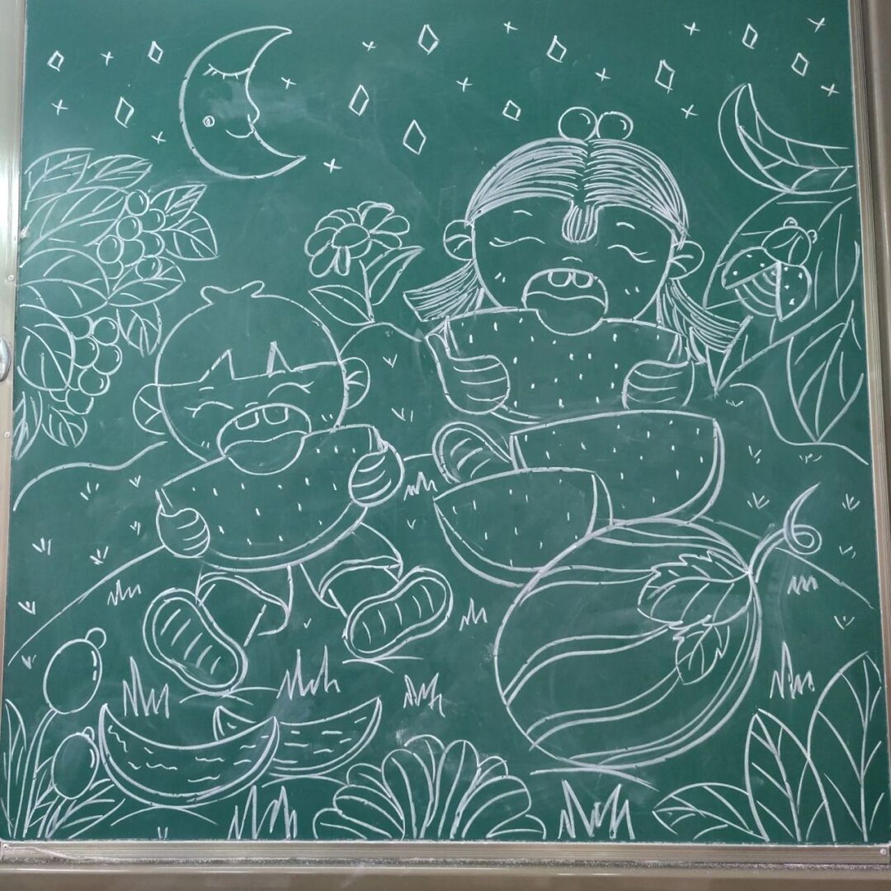二年级美术课《好吃的水果》课堂示范画 #美术老师# #儿童画# #简笔画