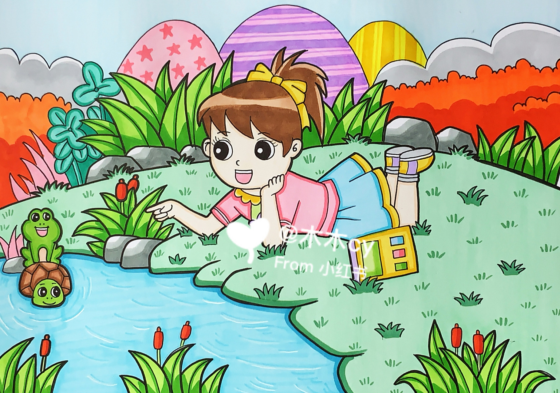 儿童画 儿童画人物临摹 纸张a4 #儿童画