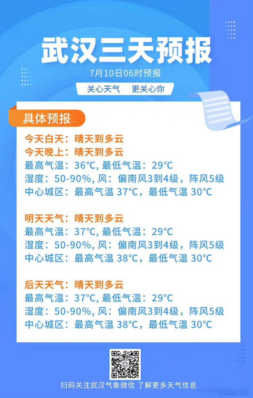明天武汉的天气预报小雨,转阴气温16到21度空气质量良.