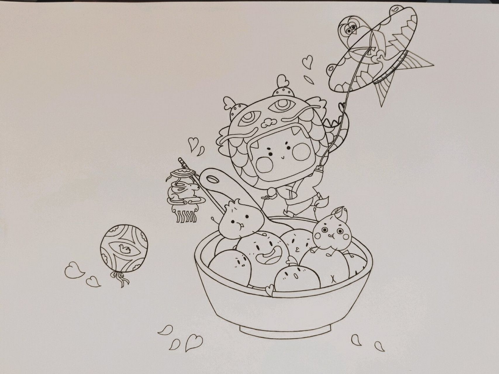 有关元宵节的简笔画 简笔画更新,这次画的是有关元宵节的简笔画.