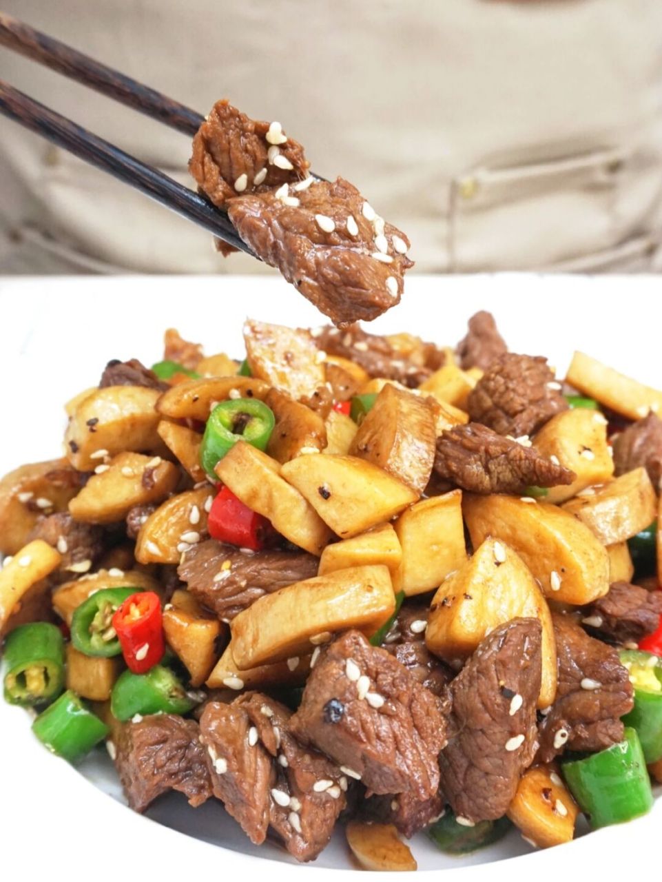 杏鲍菇炒牛肉粒图片