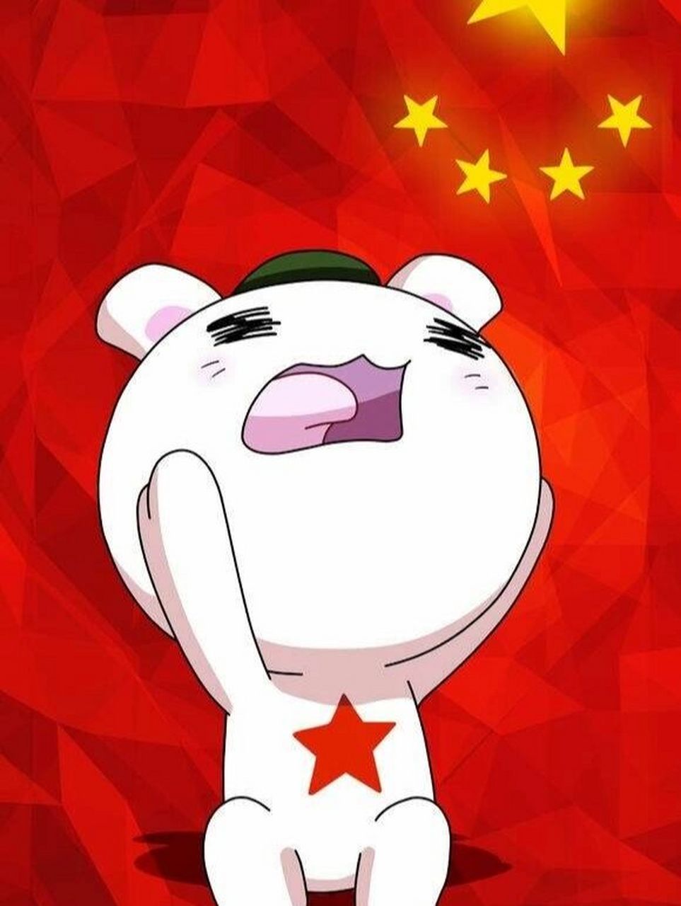 那兔壁纸  红旗下的兔子