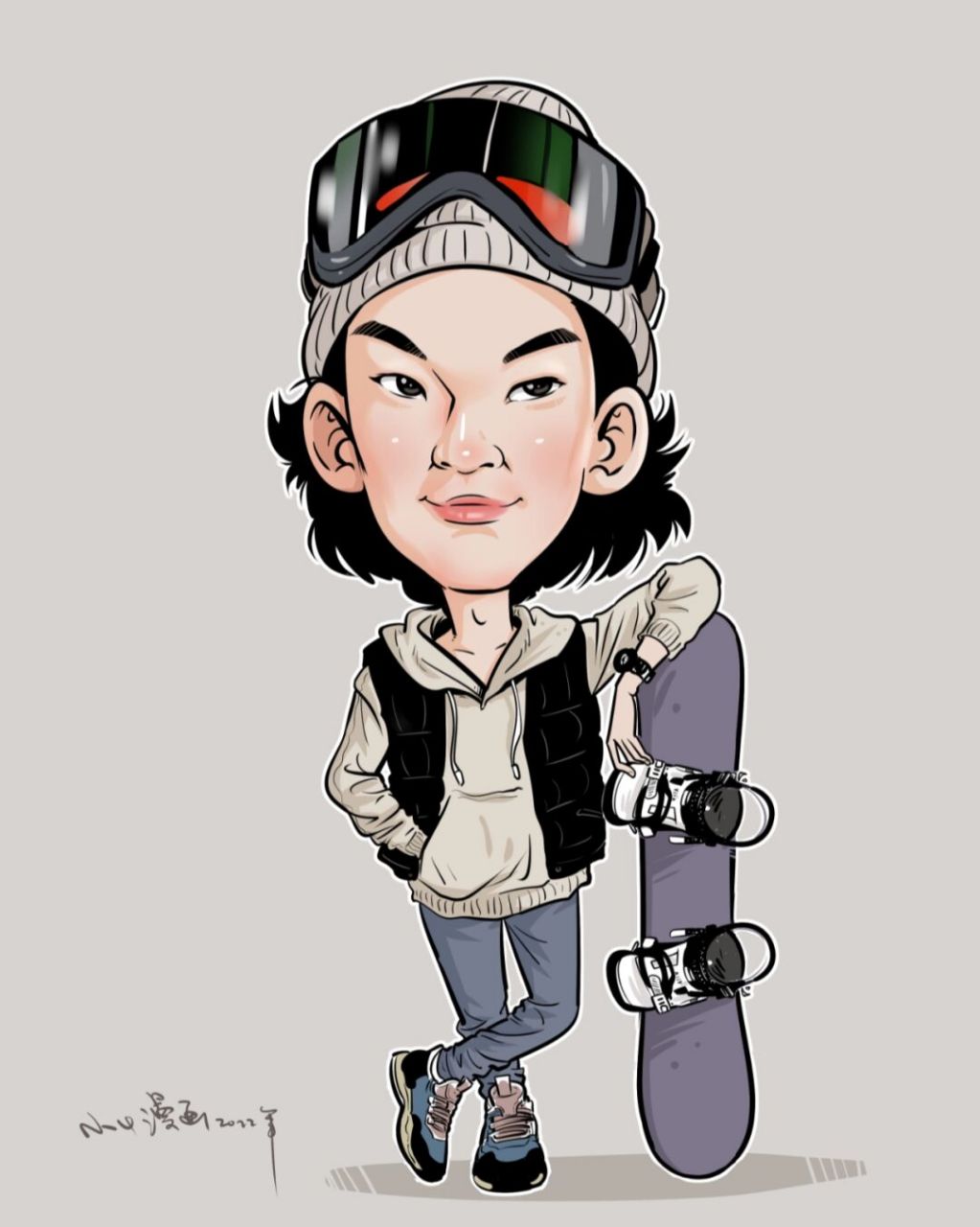 小4漫画:苏翊鸣单板滑雪大跳台夺冠 2月15日,苏翊鸣收获单板滑雪男子