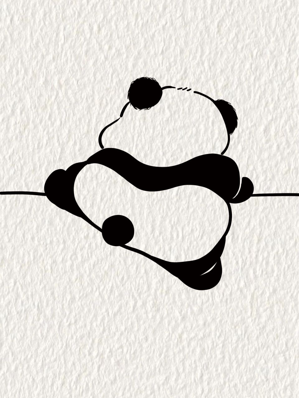 零基础简笔画|背影都透露着努力的熊猫