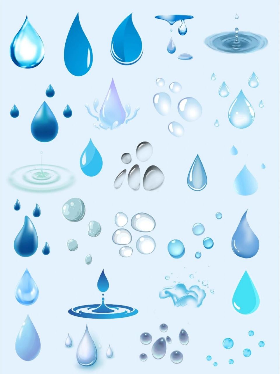 7815本期分享水滴91海报免抠设计素材 7815水元素是海报