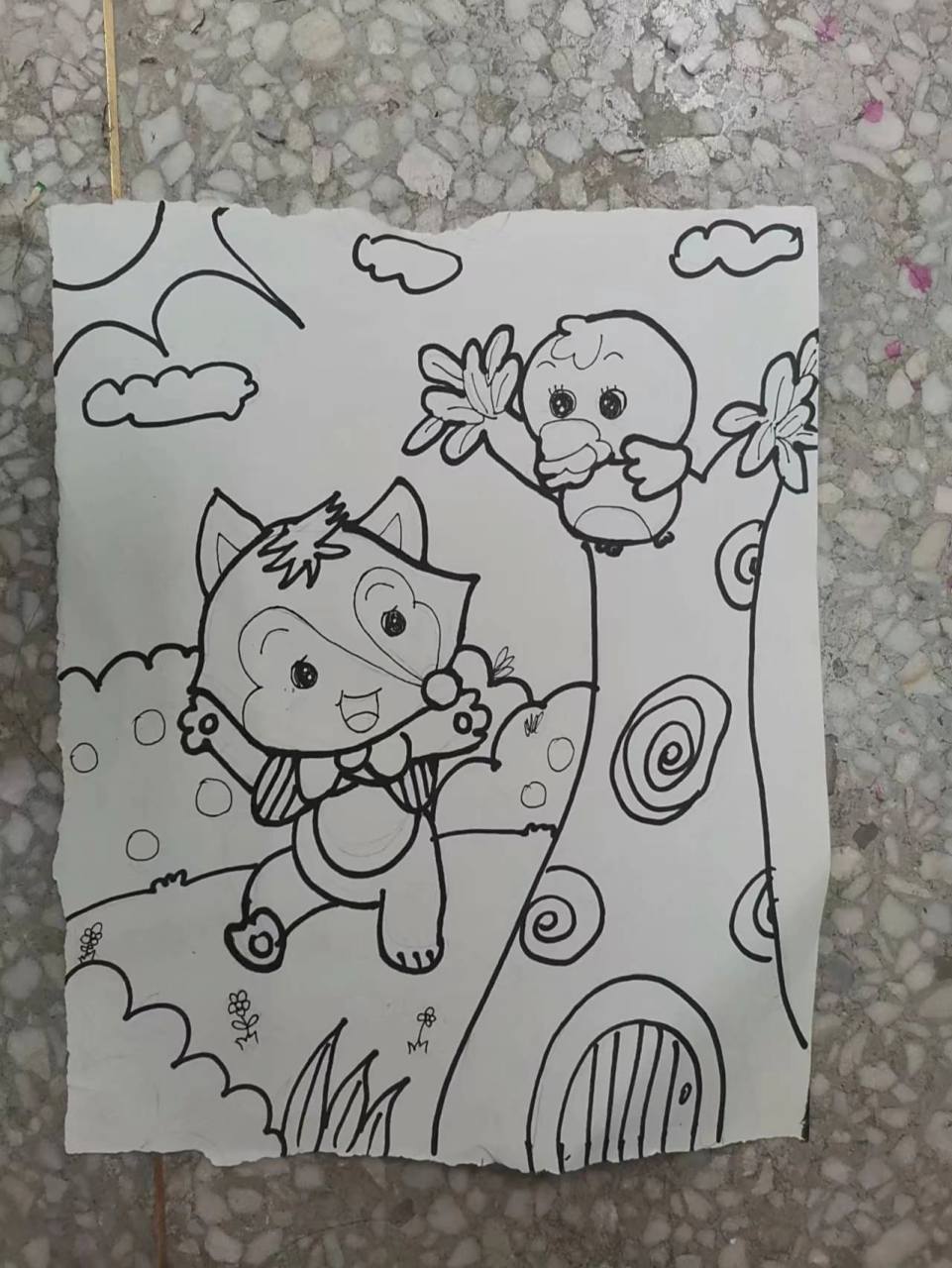 简笔画《狐狸和乌鸦》 简笔画练习《狐狸和乌鸦》的故事