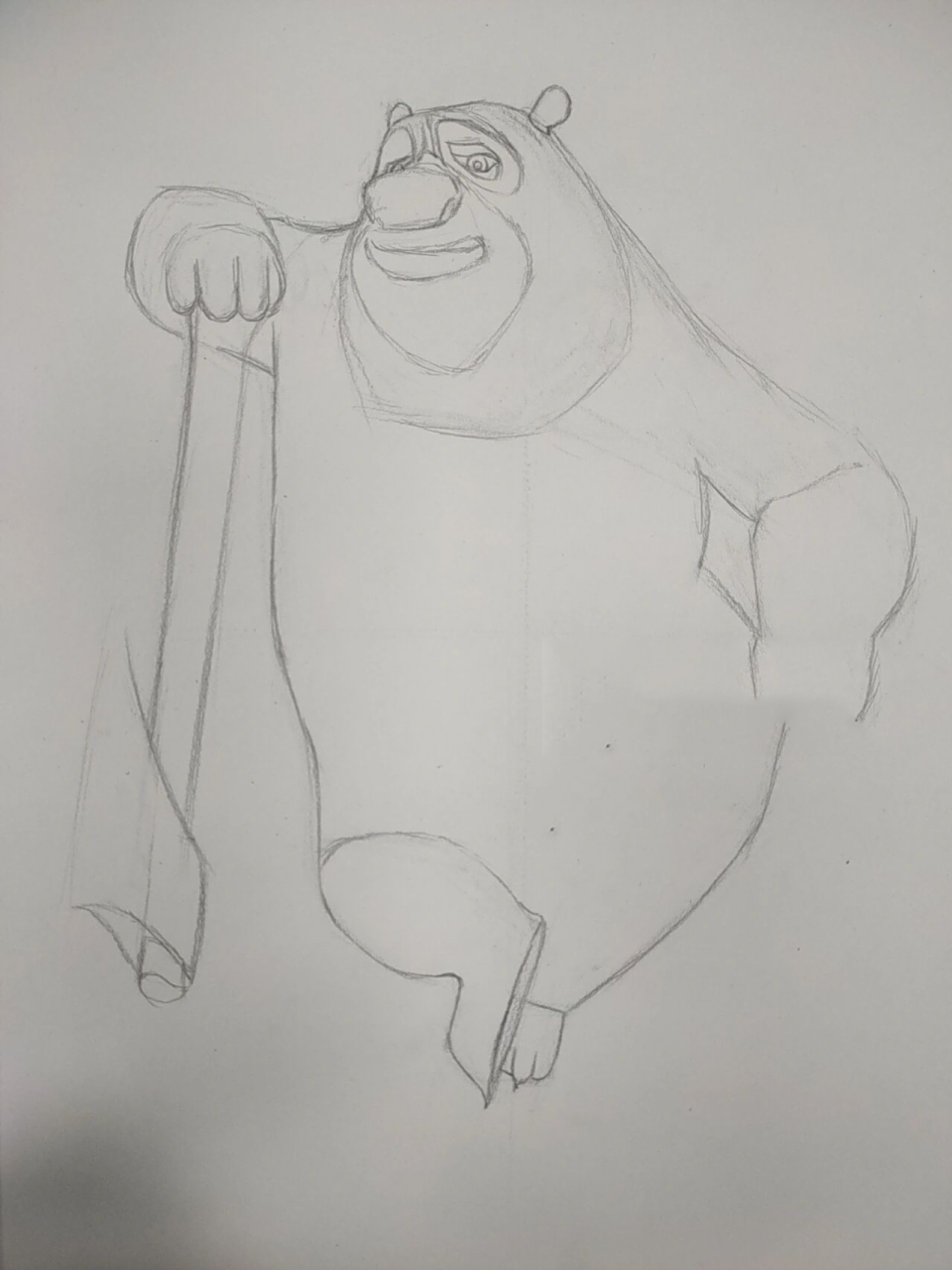 熊二画完得来一张熊大啊 素描关系今天画完了!明天上色