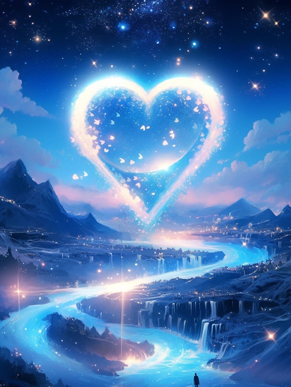 爱心形的星空