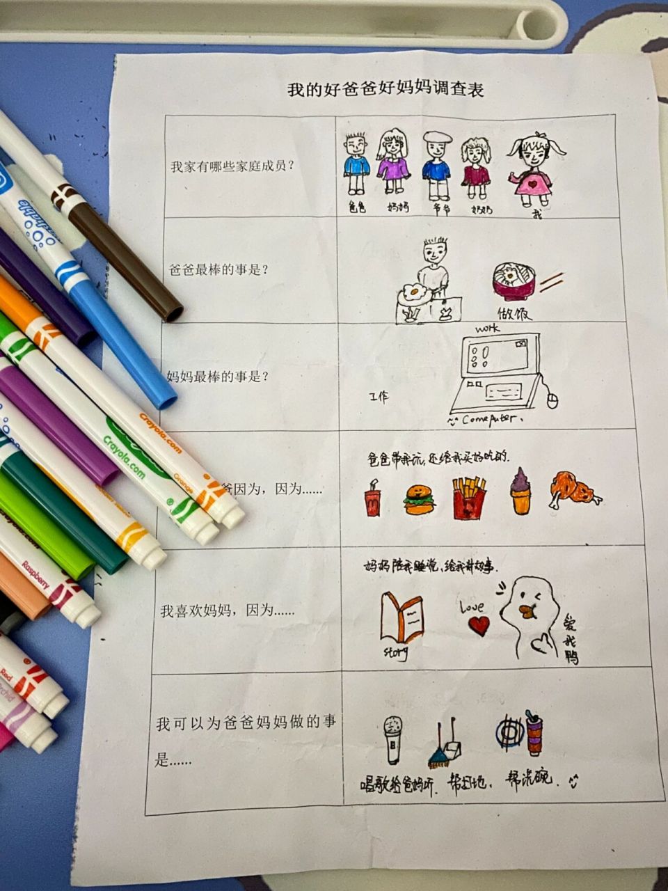 我的好爸爸好妈妈调查表   	 嗯嗯.