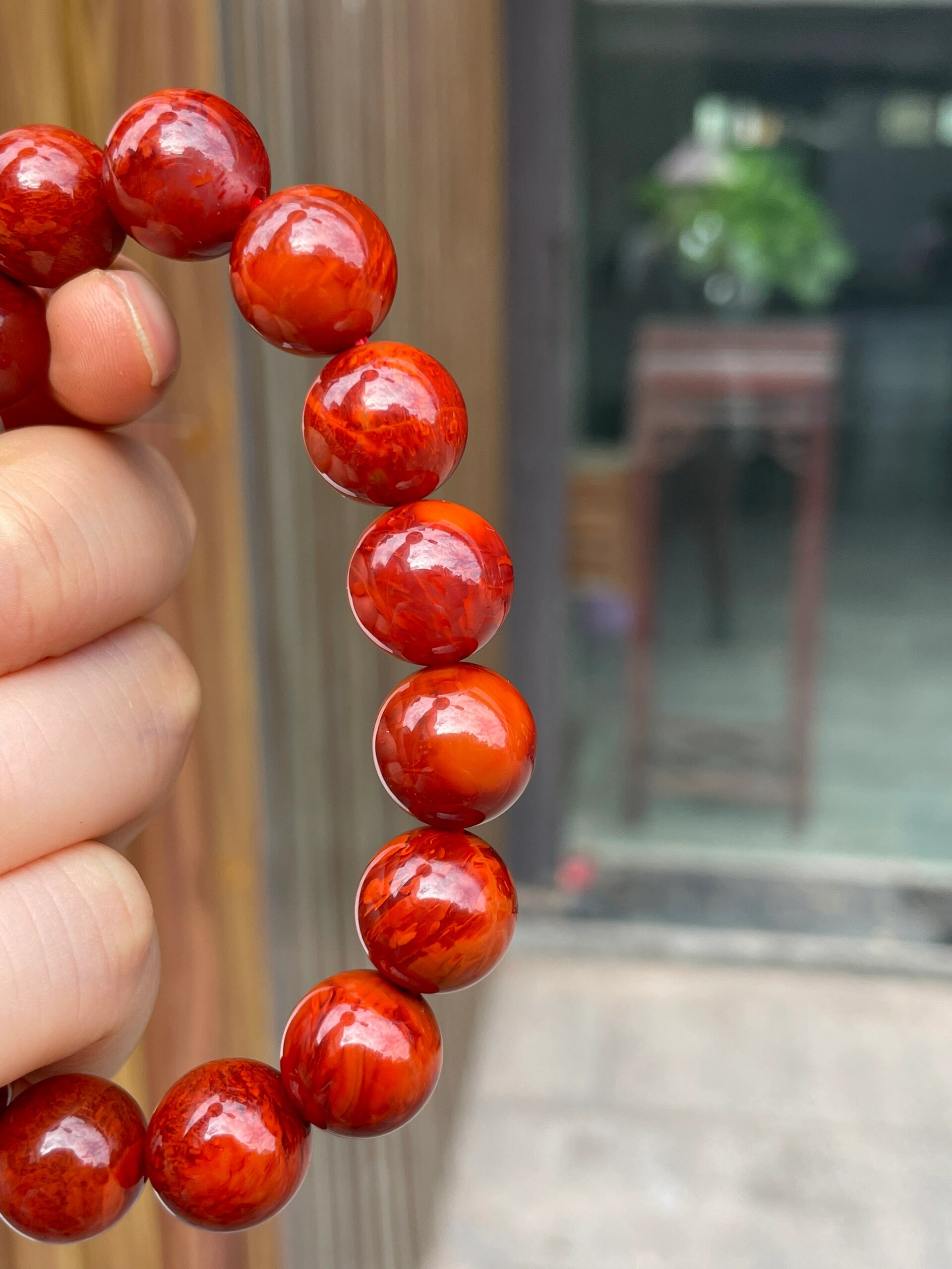 南红火焰纹手串7515