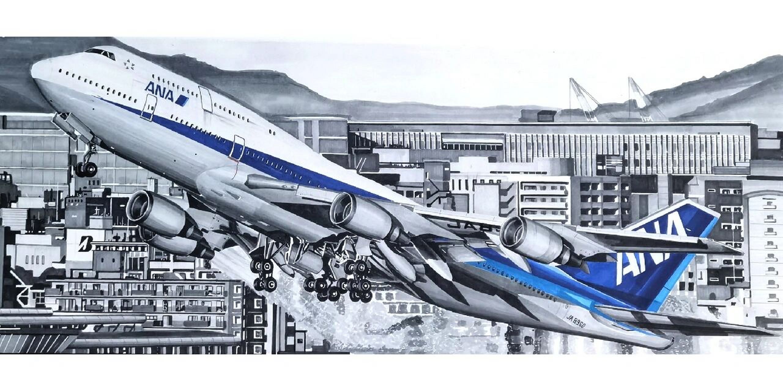 波音747客机画法图片