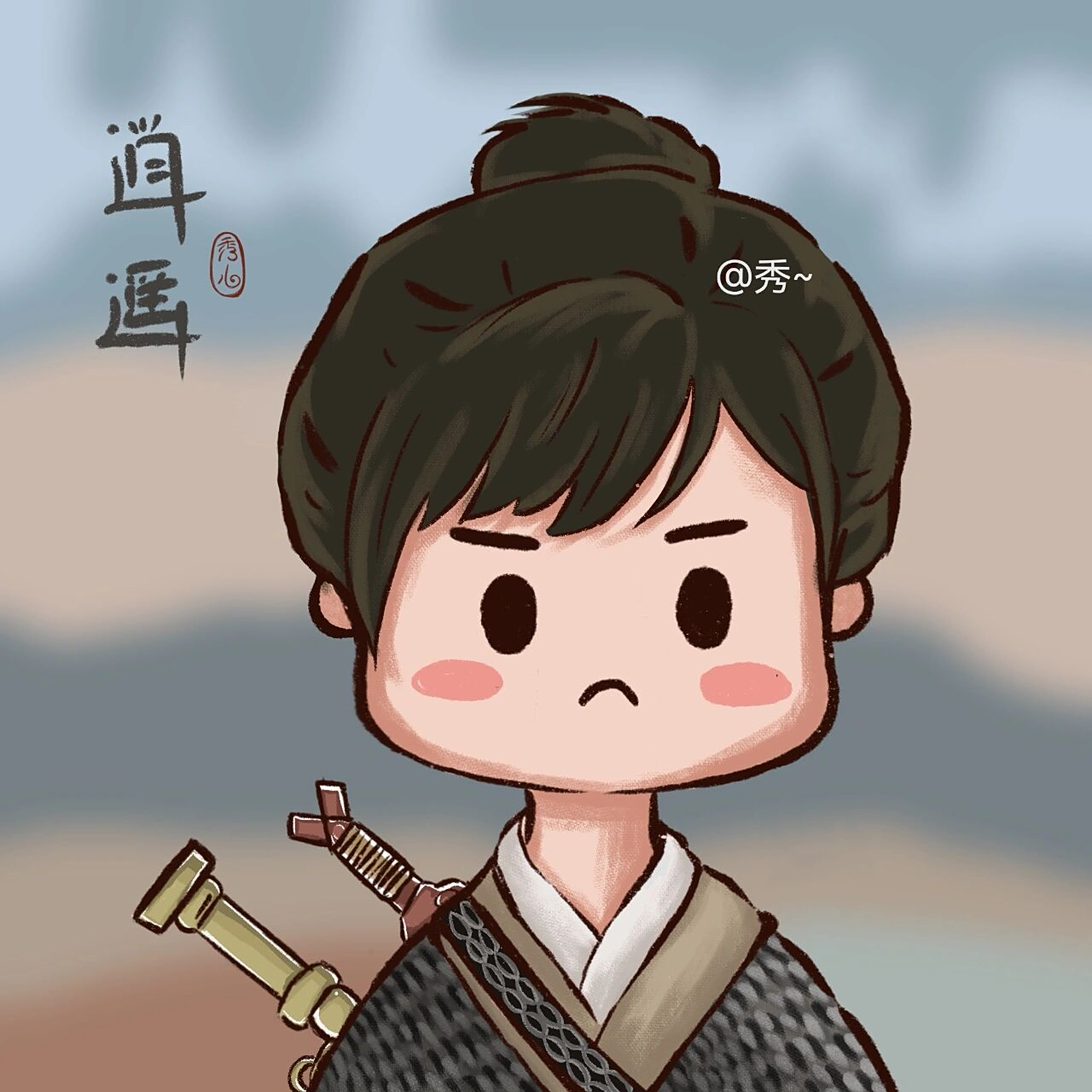 原创q版李逍遥人物头像~ 李逍遥:等一切结束后~我们就去游山玩水~吃遍