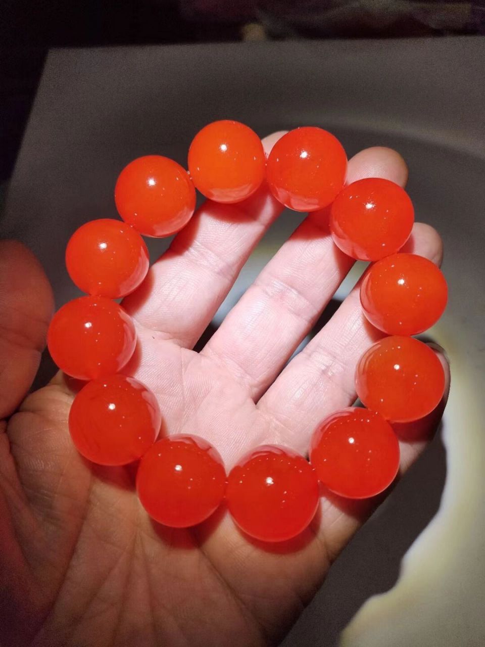 【文玩界新宠-鱼惊石】 鱼惊石 特大圆珠手串 67 67规格:20mm