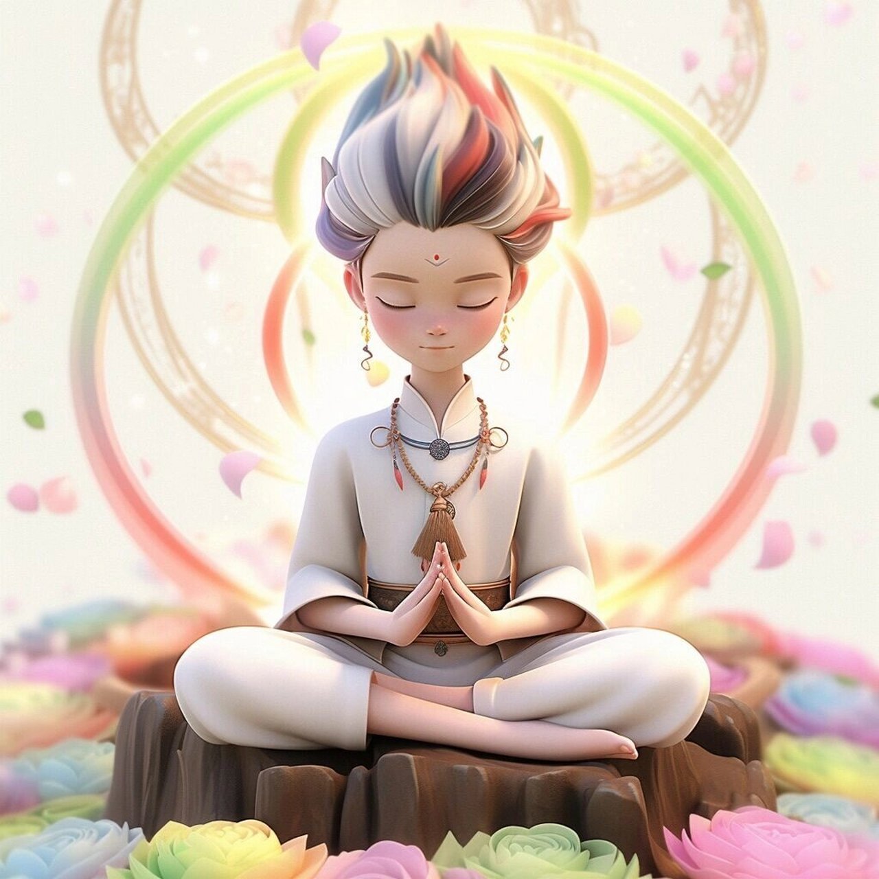 修行之五色佛光佛系头像