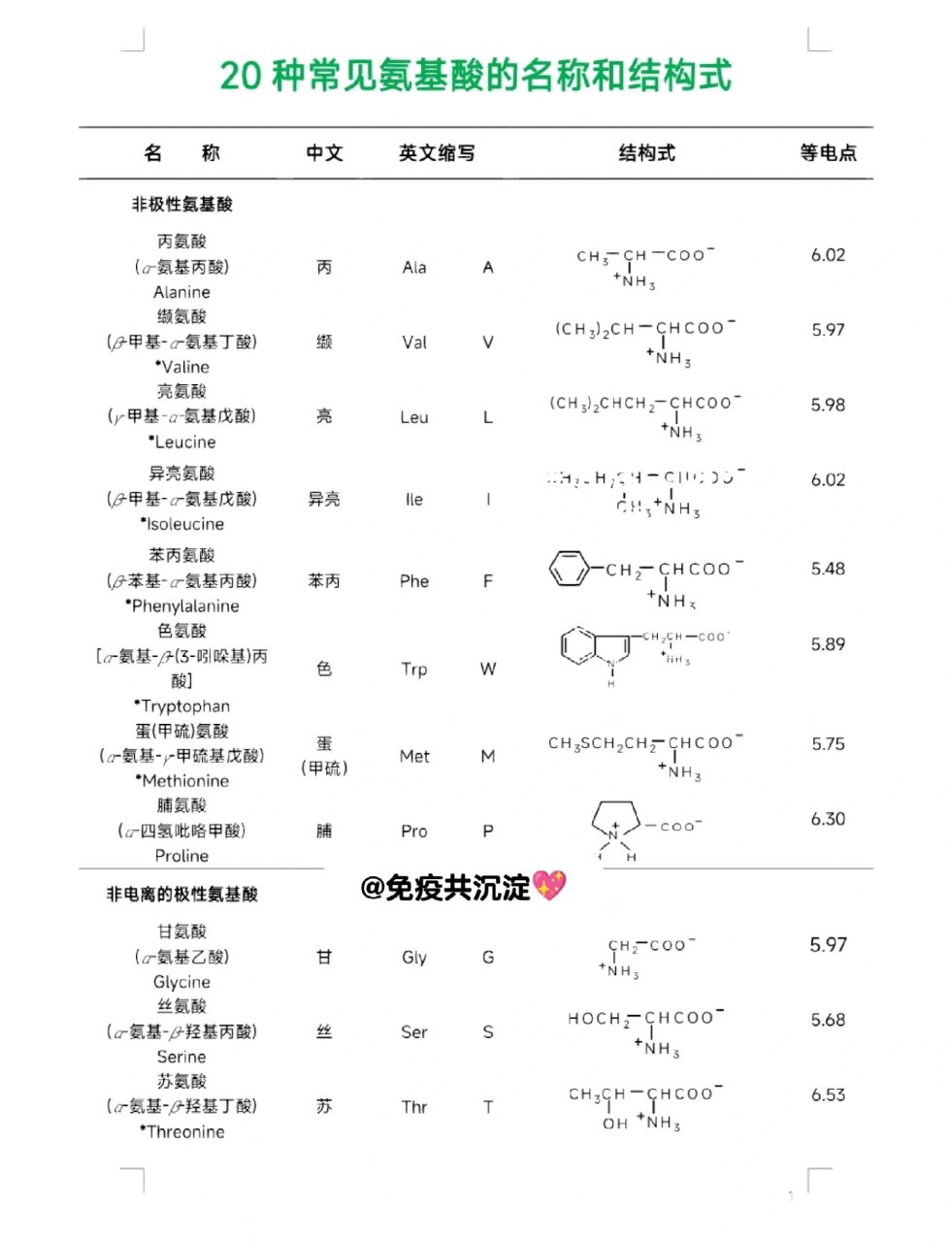 20种氨基酸结构式图片图片