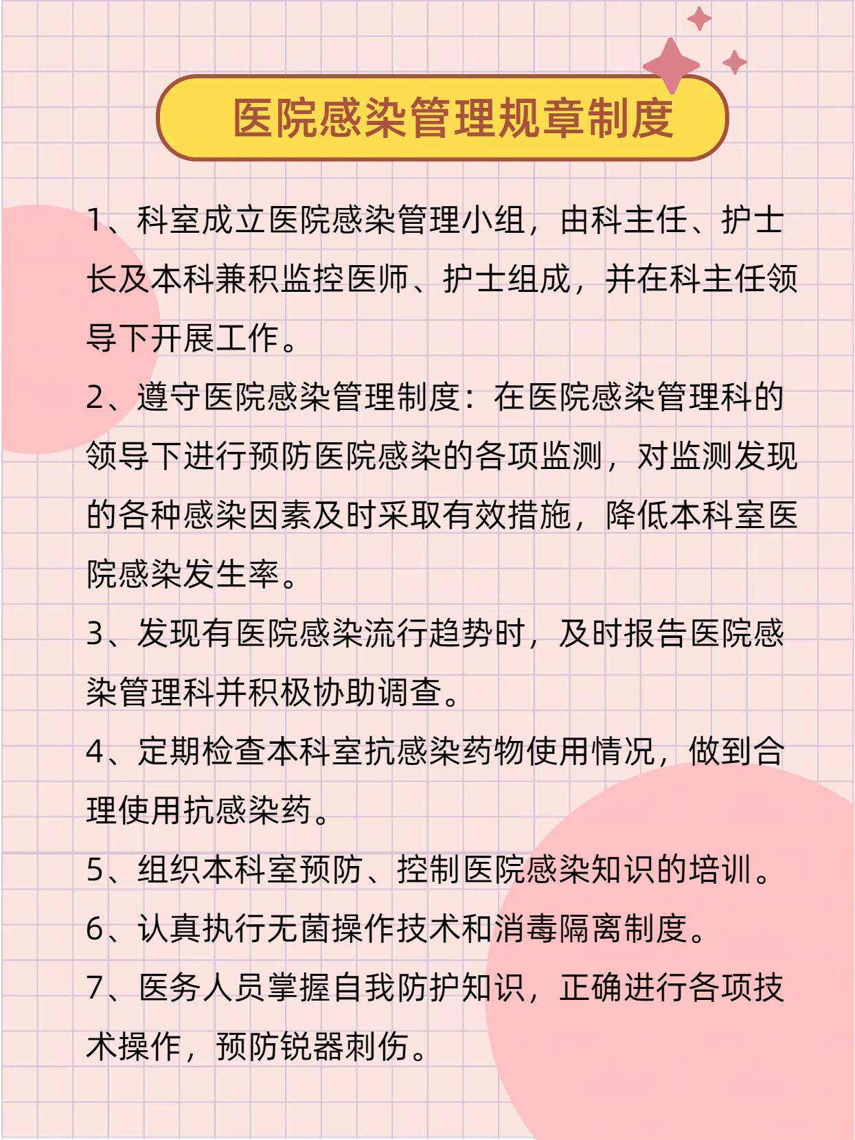 医院感染管理规章制度
