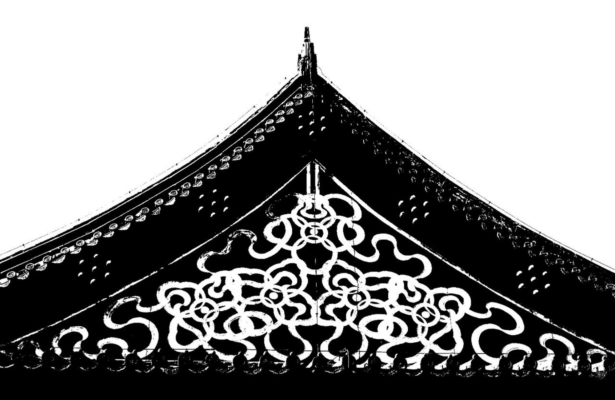 匠艺  歇山式 建筑装饰 山花是中国古建筑歇山顶建筑覆盖屋顶两端三角