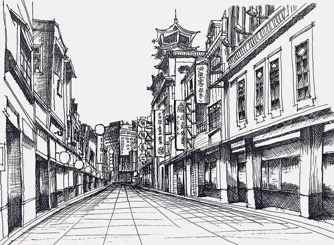 骑楼手绘 练习