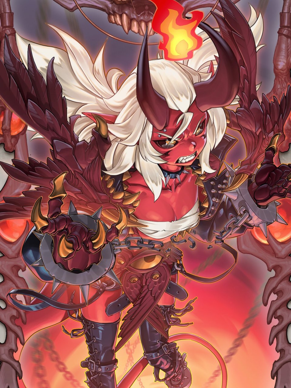 七宗罪系列全套图在我的主页有 象征暴怒的恶魔萨麦尔,全身红皮,配