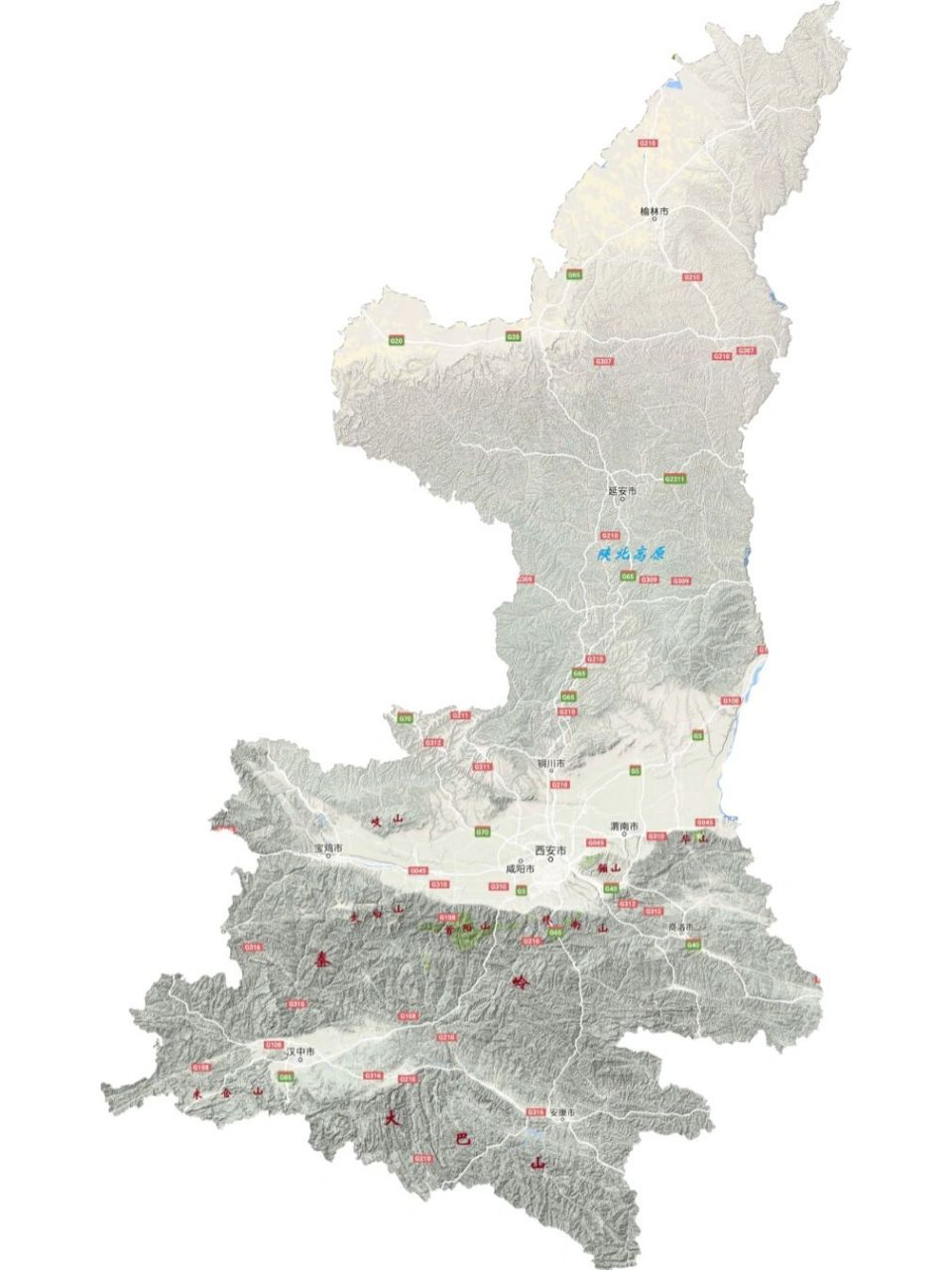 陕西地形~不只是黄土高原 7215提起陕西,耳边总是会回响起信天游