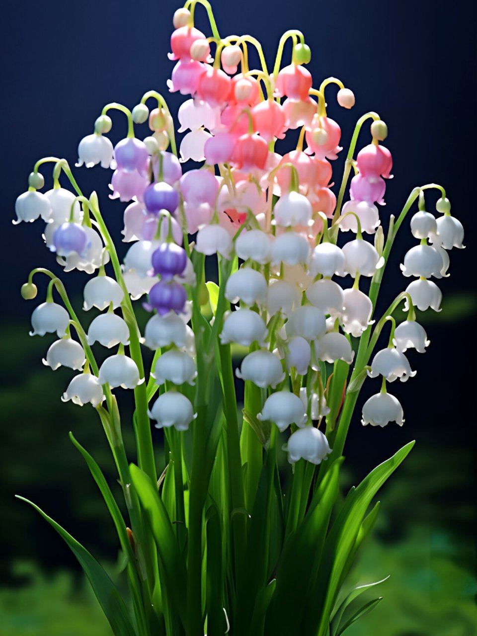 这样的彩色铃兰花你喜欢吗? 铃兰花的寓意:幸福归来