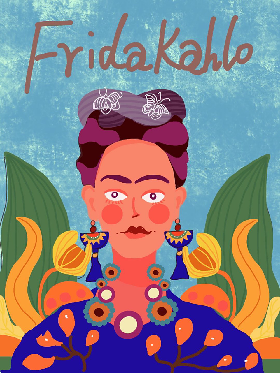 y园糖插画打卡21天#day15 弗里达自画像