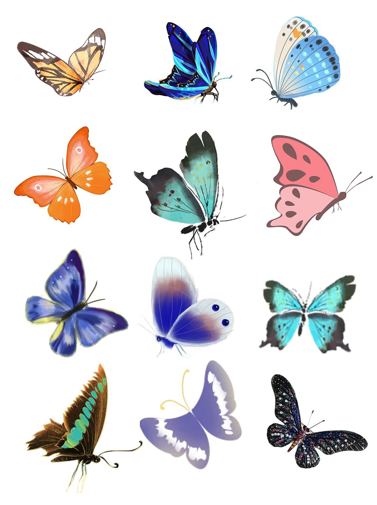 35款97唯美梦幻蝴蝶素材|免抠9315分享