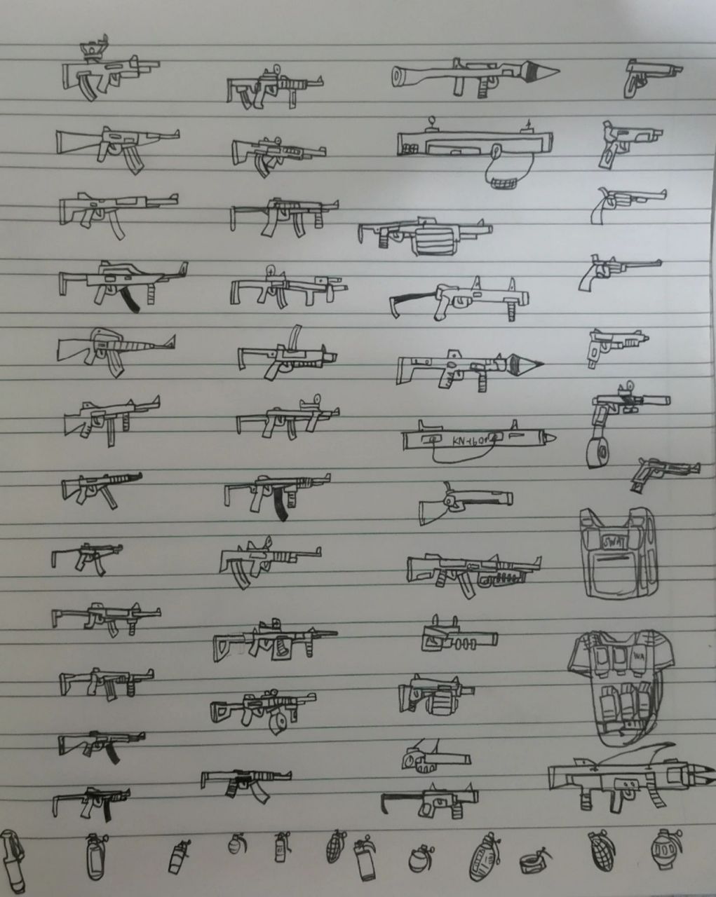 火柴人装备2 左边两行是突击步枪,右边两行是手枪榴弹发射器和护甲,最