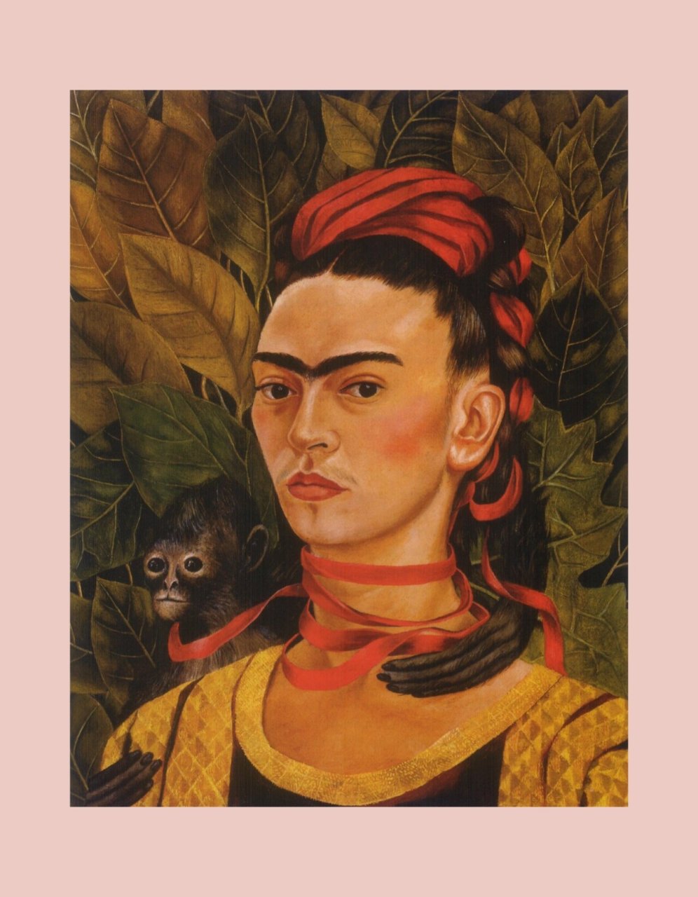 弗里达·卡罗《自画像和猴子》 弗里达·卡罗(frida kahlo)超过一半的