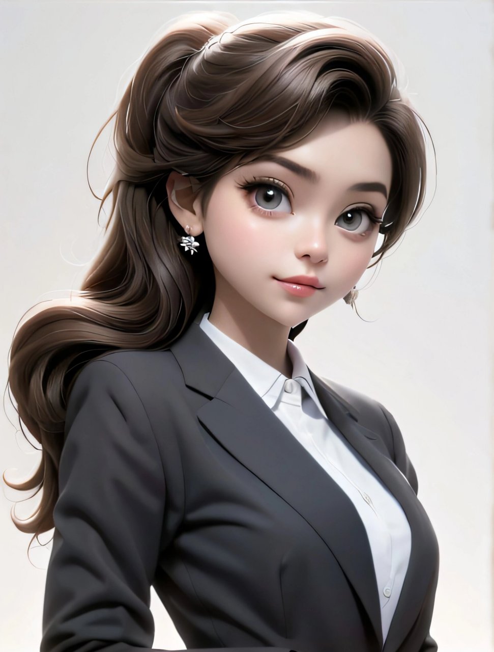 女生头像 职业头像 黑色西服头像