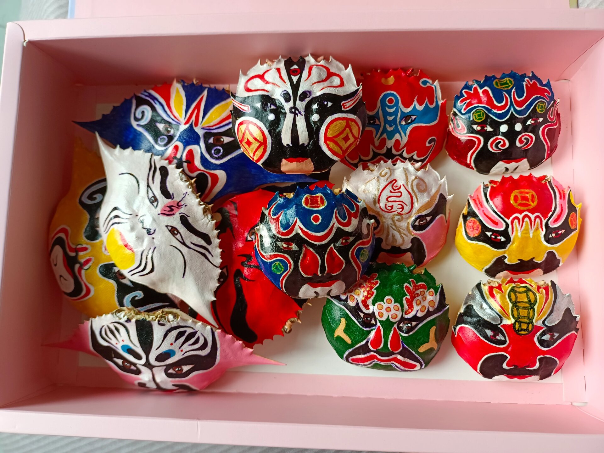 蟹壳画96京剧脸谱